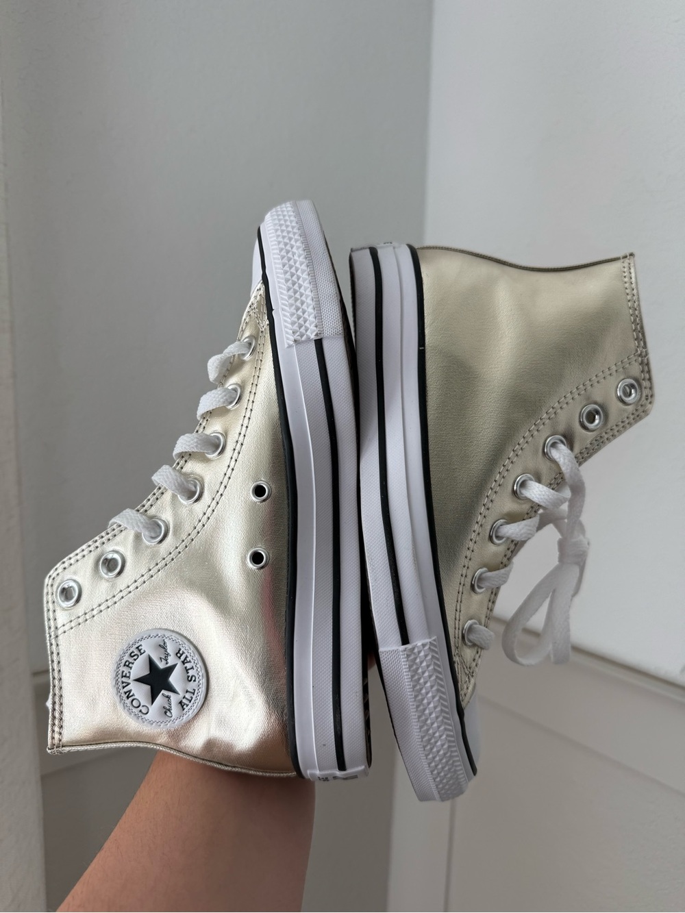 Converse Metallic Gold High Top Sneakers